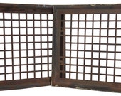 2 Victorian Antique Waffle Grid Cast Iron Grate Vent Cover Air Register 12 quot