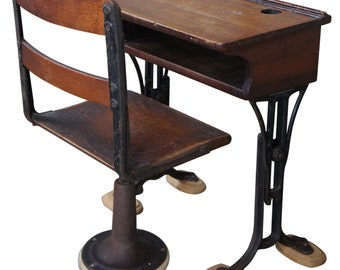 Antique School Desk Etsy