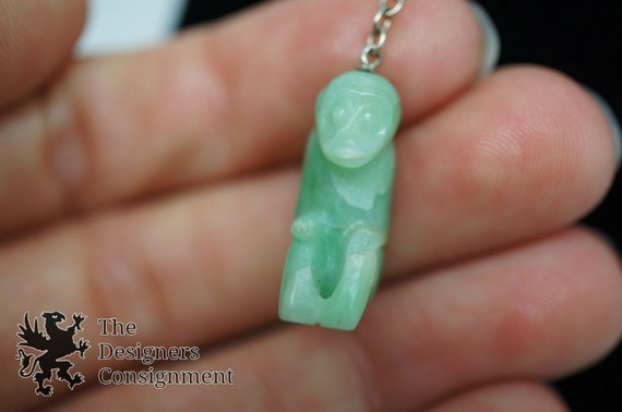 Sterling Silver Charm Bracelet Bakelite Monkey El… - image 3