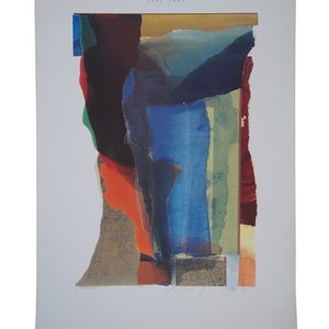 Vintage 1990 Gordon Richardson Lápiz abstracto firmado Memorial Art Poster 34"