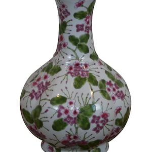 Due Process Stables Chinoiserie Cherry Blossom Porcelain Mantel Vase Urn 12&quot;
