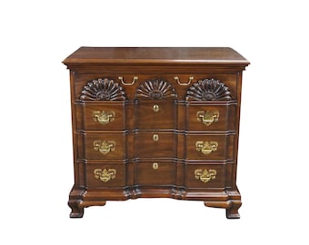 Harden Georgian Chippendale Style Cherry Goddard Block Front Chest of Drawers