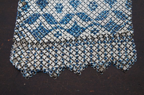 Antique Mandalian Art Deco Enamel Mesh Purse Hand… - image 7