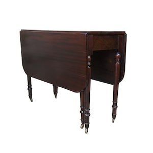 Antique American Sheraton Mahogany Drop Leaf Gate Leg Dining Table Console 46&quot;