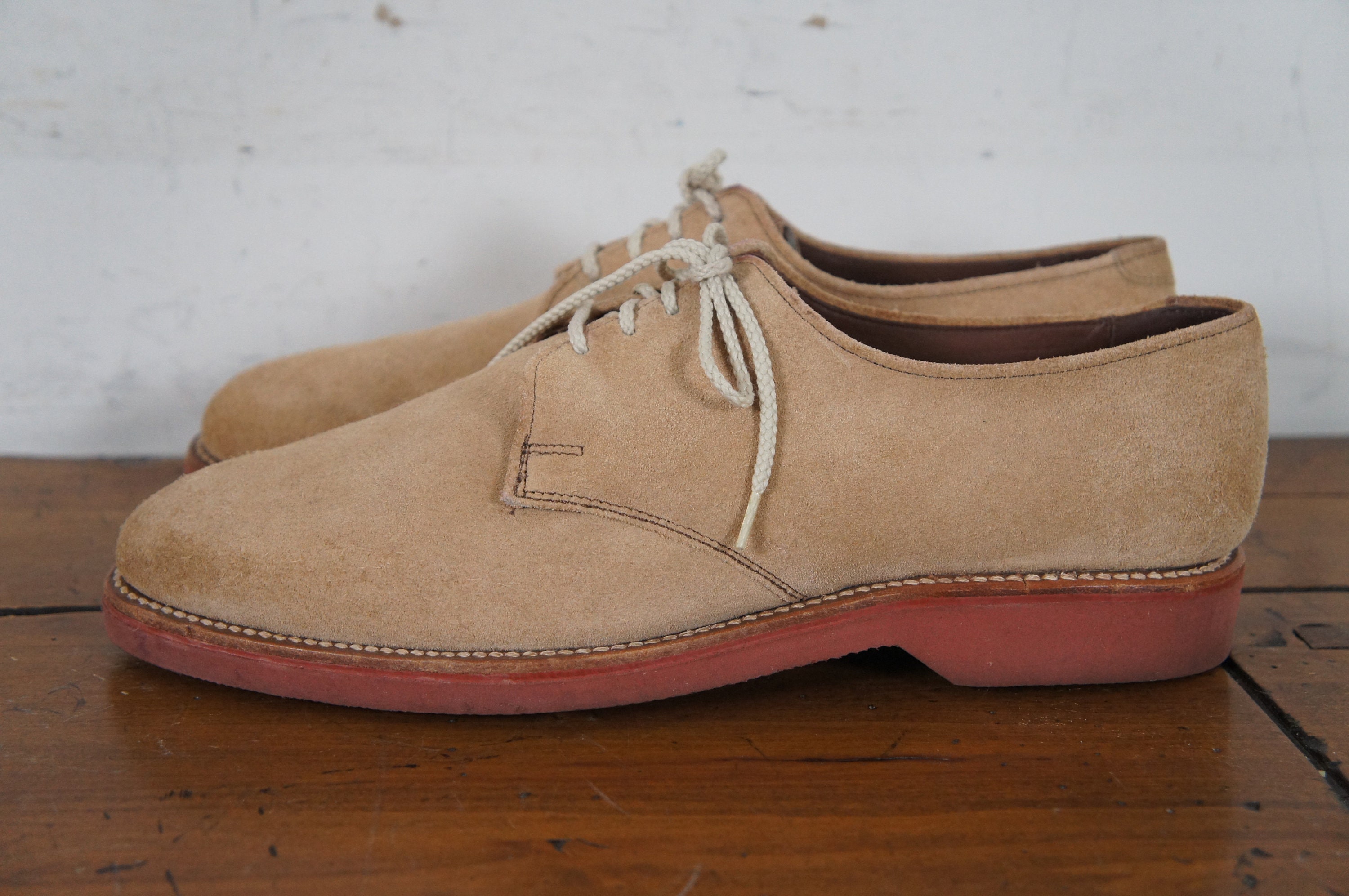 Vintage Allen Edmonds Orlean Tan Suede Leather Dress Shoes