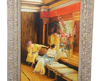 Vain Courtship Classical Oil Painting After Sir Lawrence Alma-Tadema