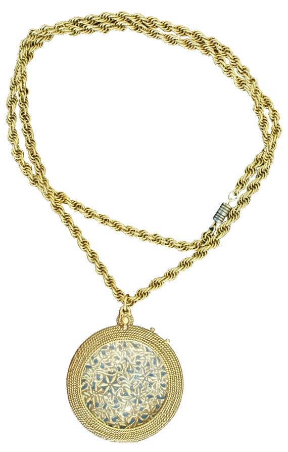 Chatelaine Mirror & Magnifying Glass Pendant Neckl