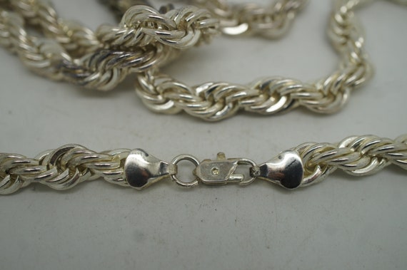 Heavy Thick Vintage Sterling Silver .925 Rope Twi… - image 6