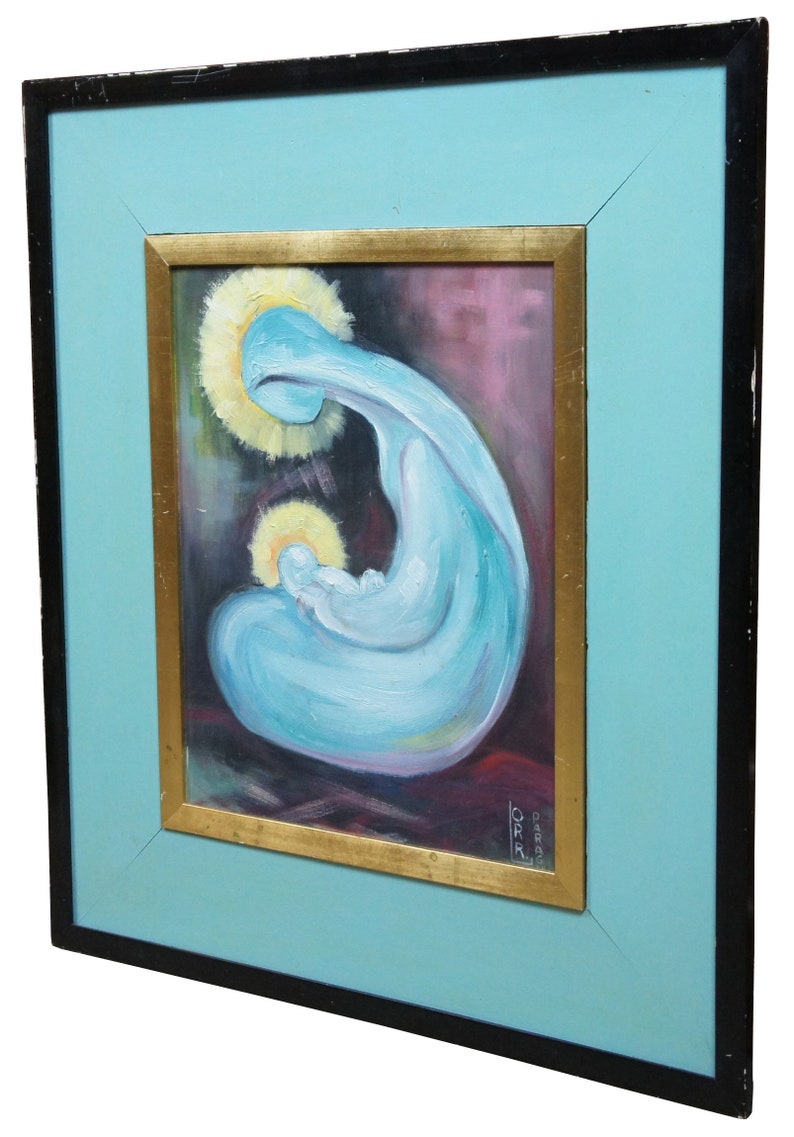 Oil on Board Abstract Expressionism Madonna /& Child 24