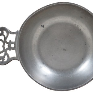 Antique 18th Century English Georgian William Wright Pewter Porringer Bowl 6&quot;
