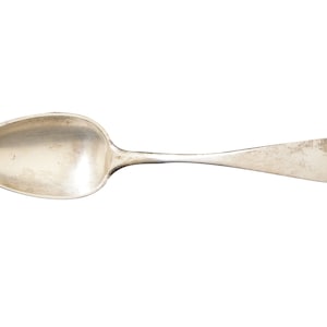 8 1/4&quot; Antique Coin Silver Serving Table Spoon Grafmuller German 51 Grams