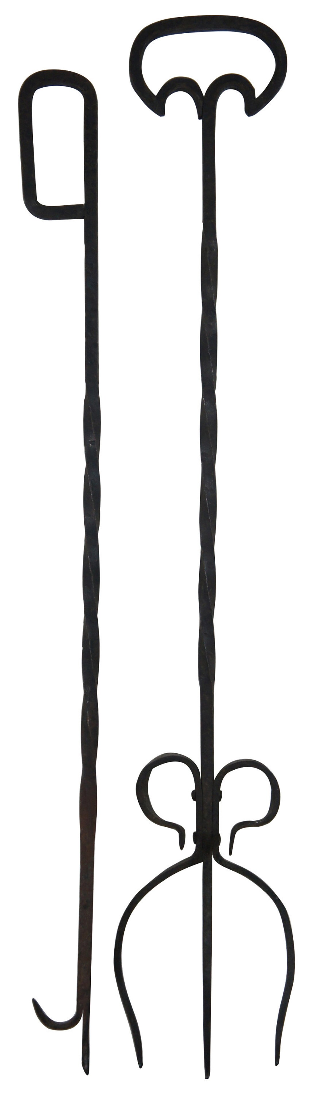 Antique Iron Fireplace Tong Tools Fire Poker & Pitchfork