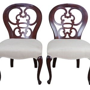 Pair Late 20th Century Kindel Cherry Draper Dining Side Cafe Chairs