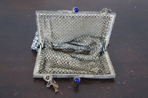 Antique Mandalian Art Deco Enamel Mesh Purse Hand… - image 4