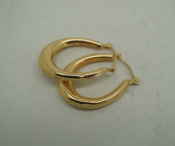 2 Vintage Pairs 14k Yellow Gold Hollow Round Oval… - image 8