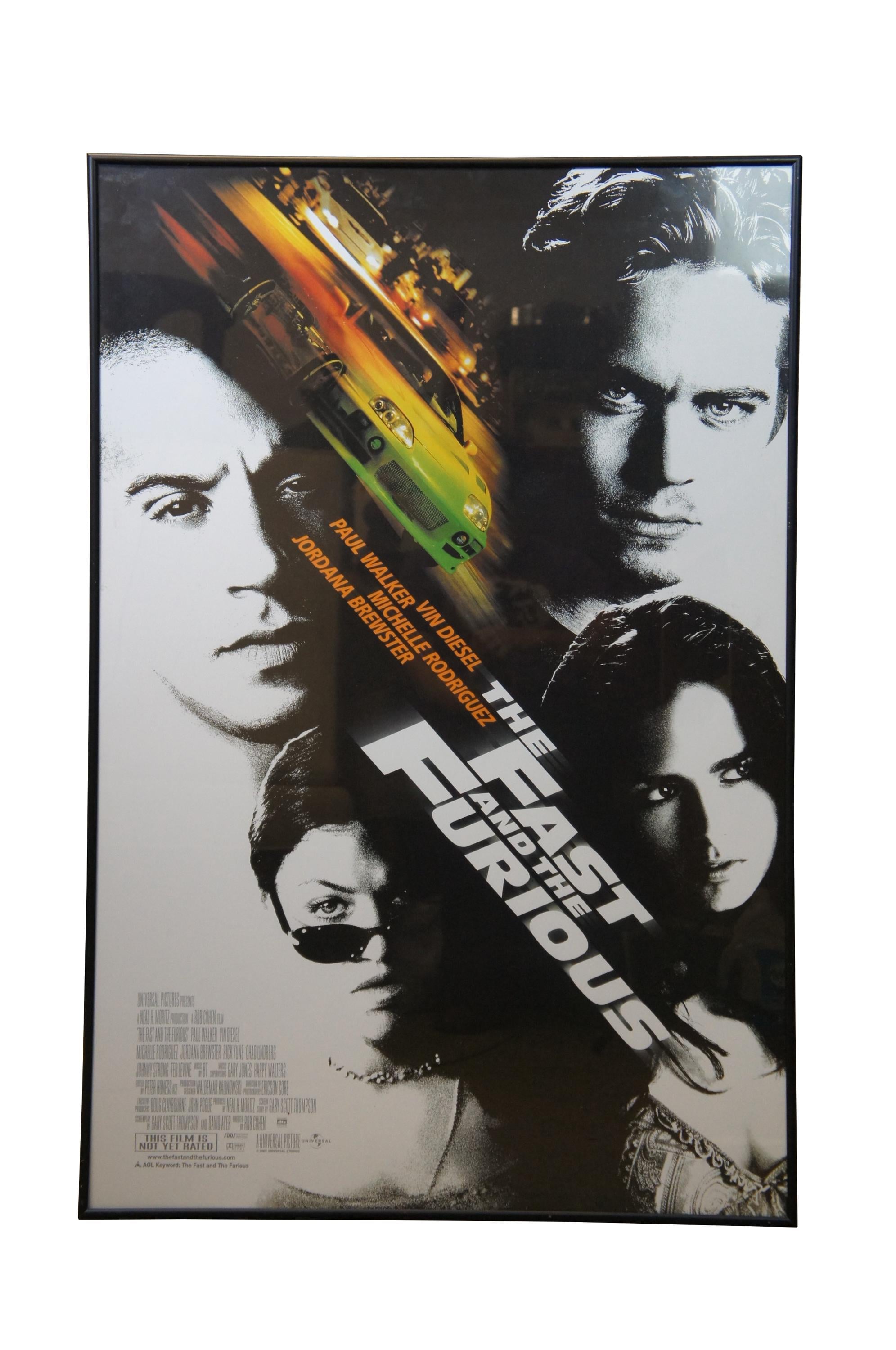 Fast and the Furious 2001 Original Movie Poster Vin Diesel Paul