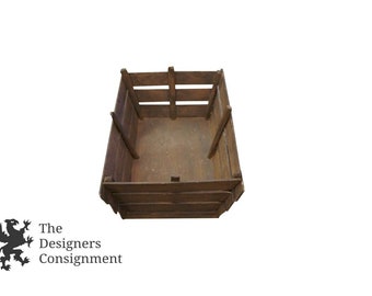 Decorative Wooden Wagon Display Container Cart Wheel 15" Rustic