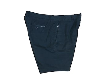 Pantalones cortos chinos negros vintage Prada para hombre con bolsillos con cremallera, talla 50 de Italia