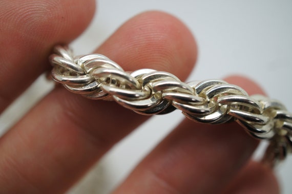 Heavy Thick Vintage Sterling Silver .925 Rope Twi… - image 5