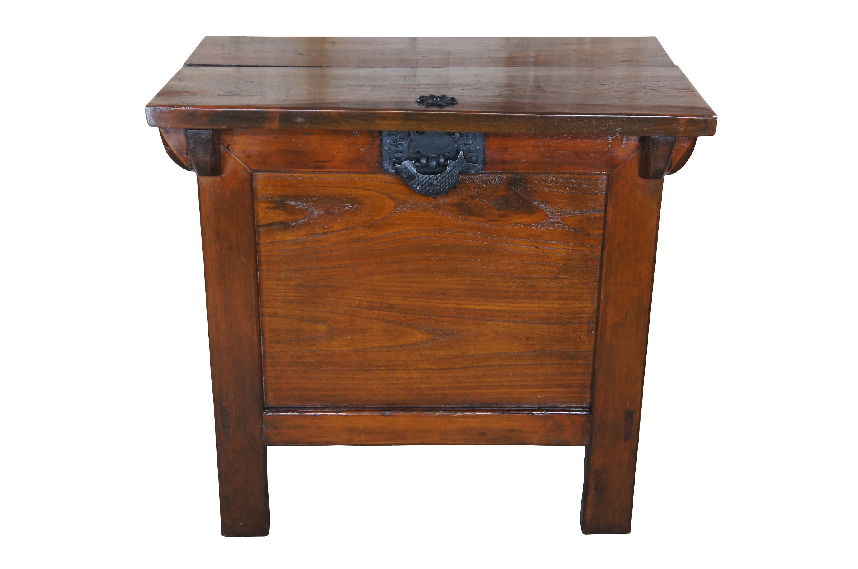 20th Century Korean Elmwood Rice Chest Storage Bin Tansu Altar Cabinet ...