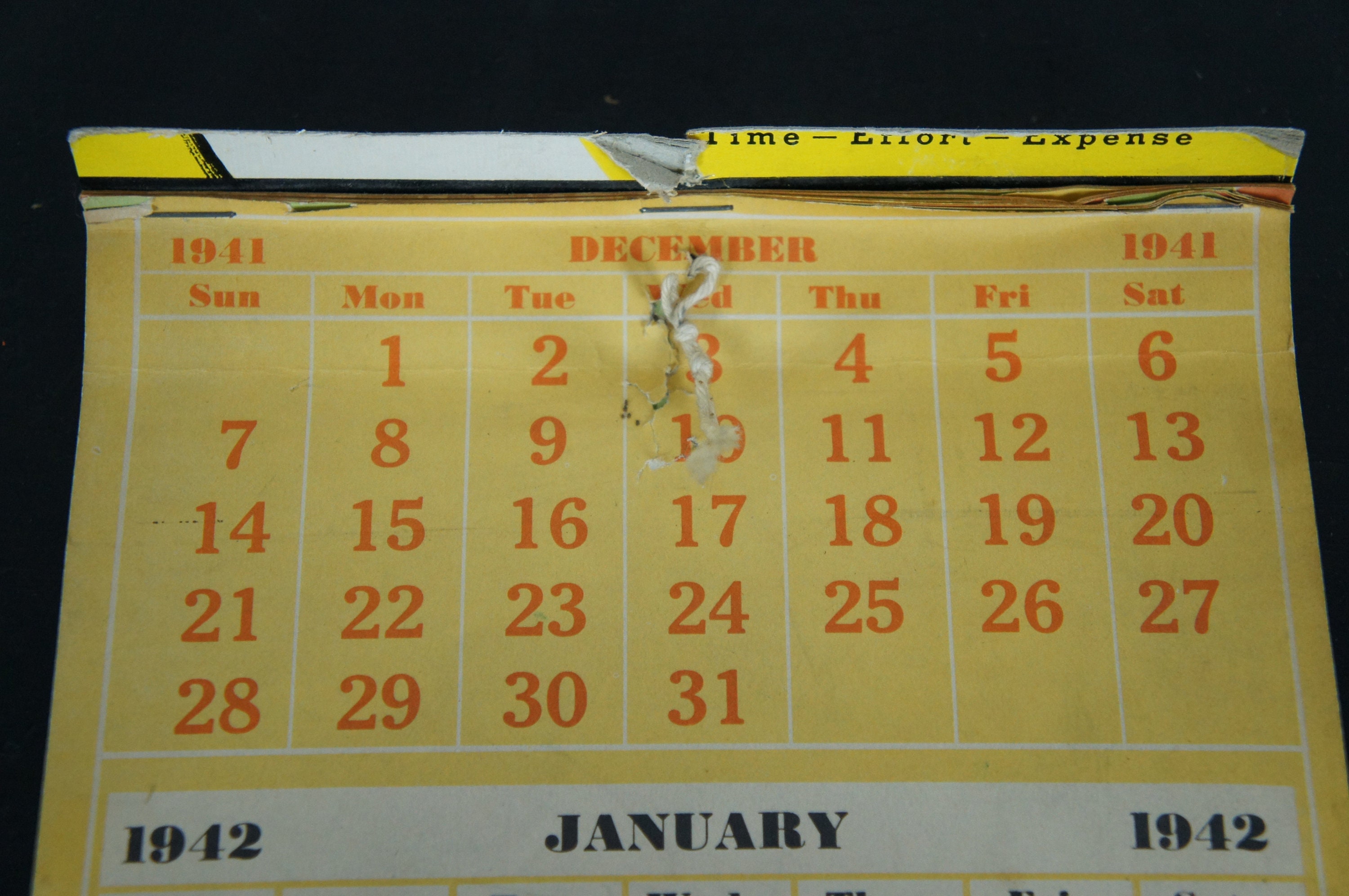1941 1942 12 Month Federal Printing Co Prospect 5550 Pin up Date Calendar  11 - Etsy Israel
