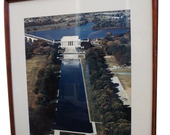 Lincoln Memorial Washington Monument Reflection Pool US Navy Photograph ca. 1974