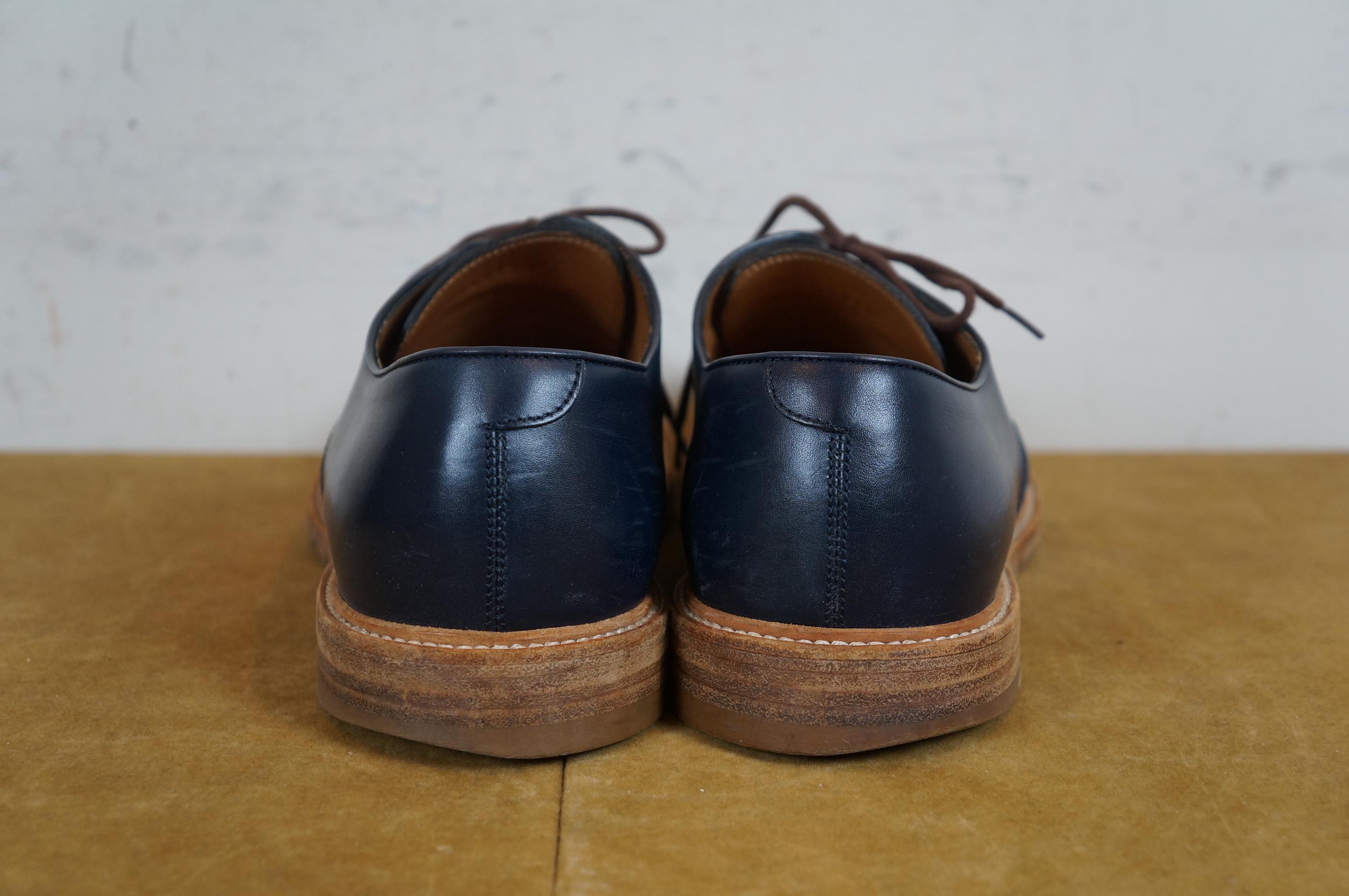 Gucci Navy Blue Leather Oxford Lace up Dress Shoes Mens US  display picture 1