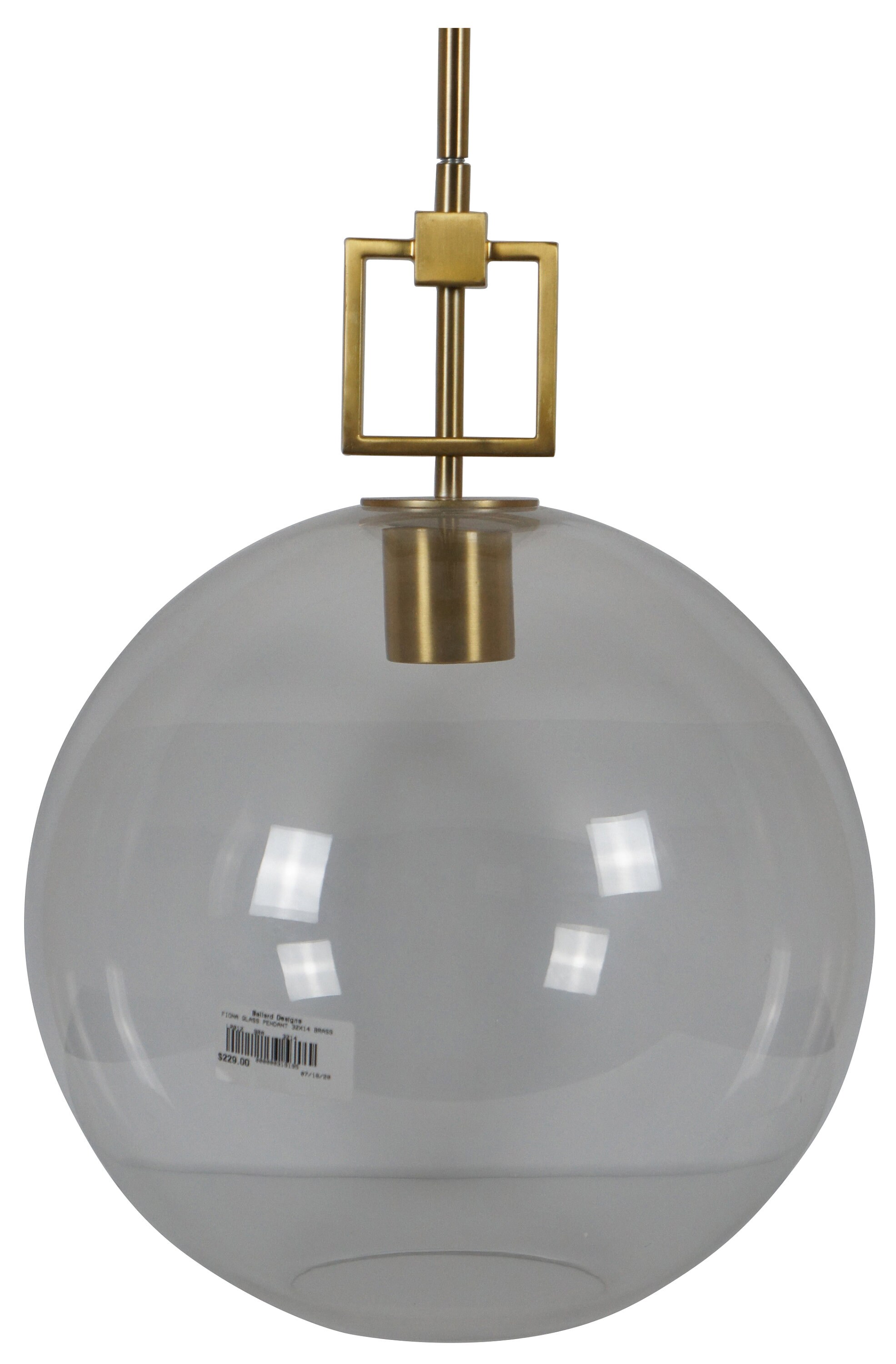 Ballard Designs Modern Fiona Glass Pendant Ceiling Bar Light Globe