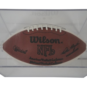 Vintage Wilson Official Leather NFL Football & Acrylic Trophy Display Case 12&quot;