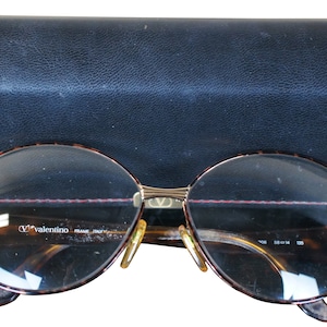 Valentino V350 Col. 906 Womens Gold Spotted Faux Tortoise Sun Eyeglasses Frame & Case