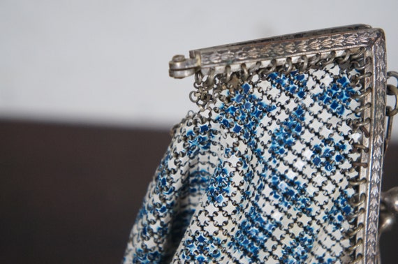 Antique Mandalian Art Deco Enamel Mesh Purse Hand… - image 9
