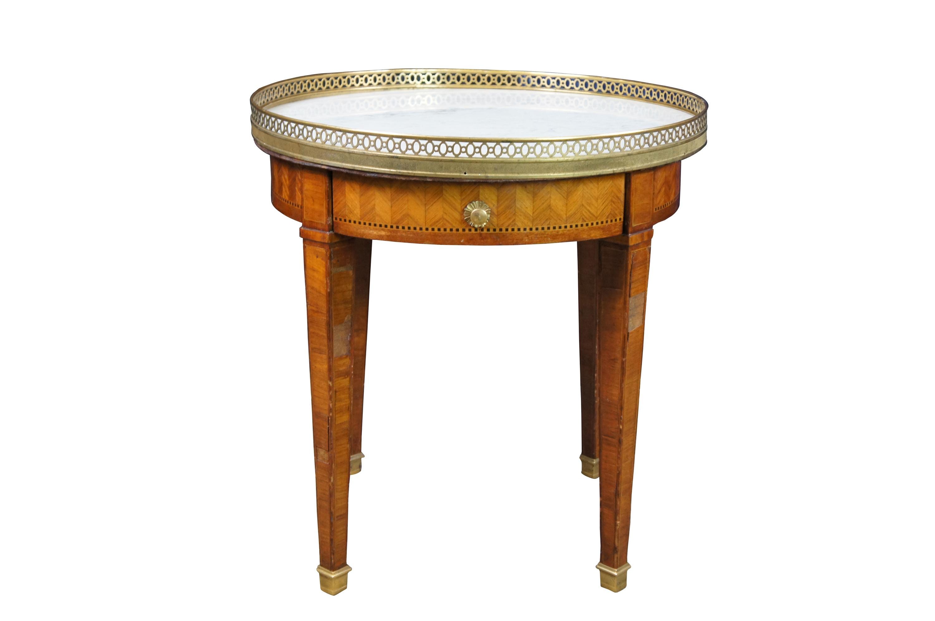 【公式】フジのお歳暮・冬ギフト Antique French Louis XV Inlaid Walnut Marble Brass Gallery 工芸品