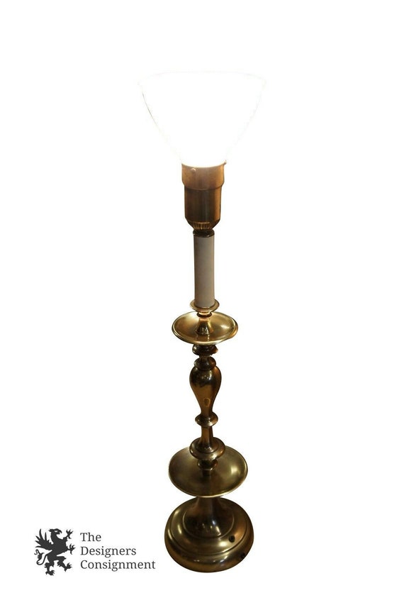Vintage Rembrandt Brass Table Lamp 3 Way Switch Milk Glass Etsy