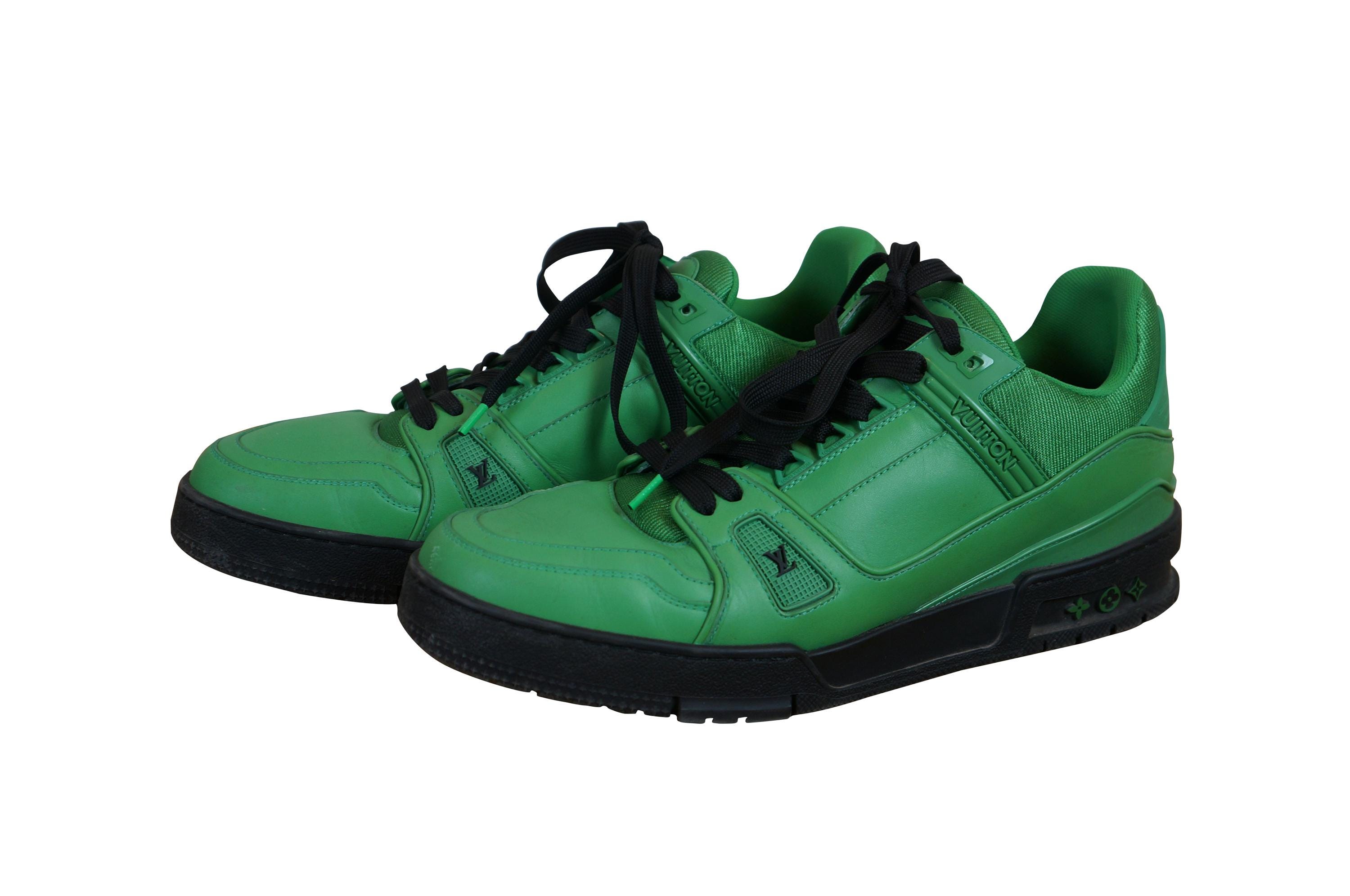 Louis Vuitton LV Virgil Vert Green Leather Trainer Sneakers Low