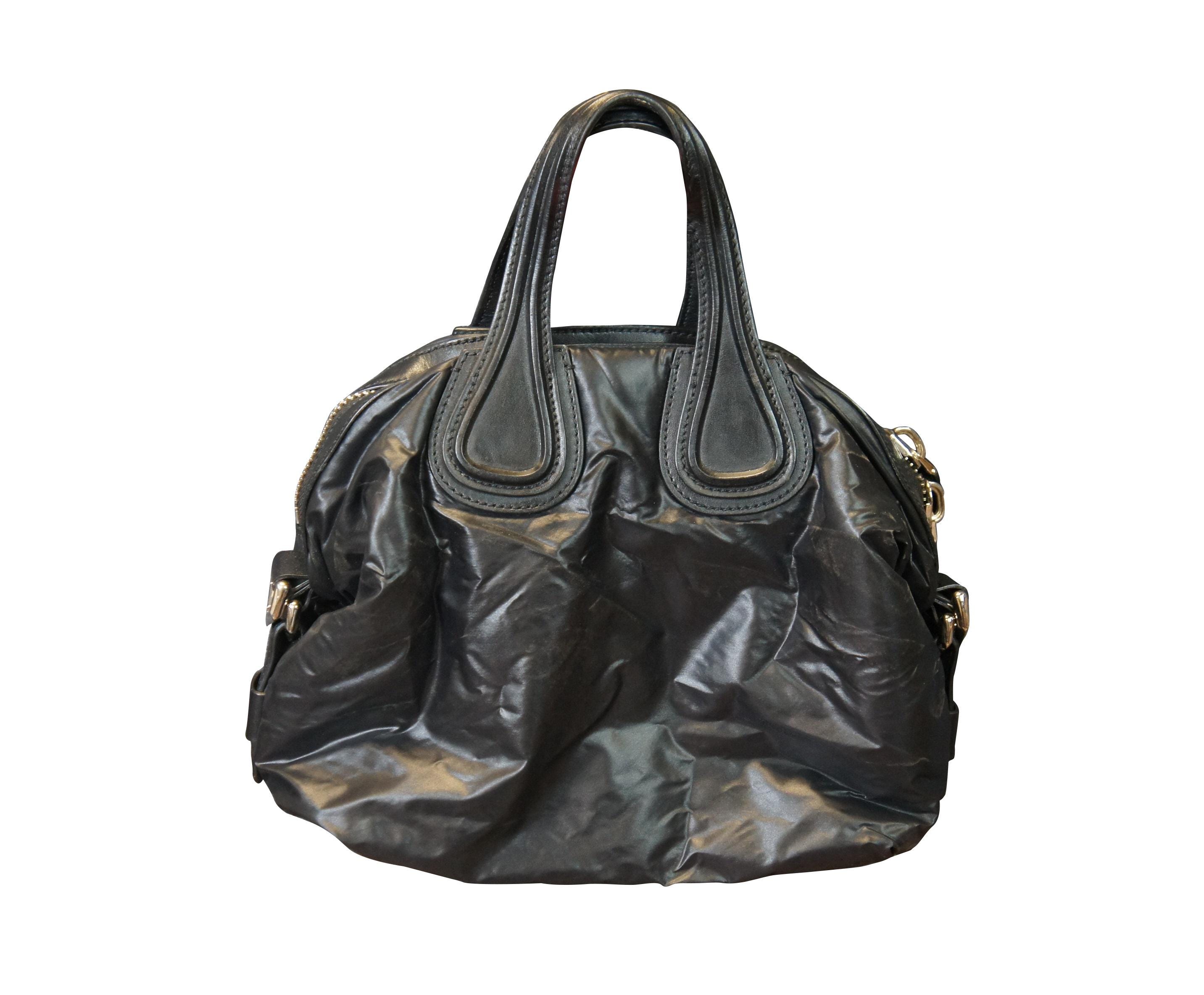 【中古】 Live in Paris Nightingales Vintage Givenchy Black Nylon Nightingale Carryall Duffle Bag Purse