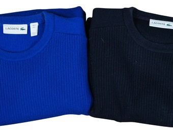 2 Lacoste Sports D'Hiver Pull Over Sweaters Black Blue Mens 5 L