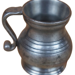 Vintage Maison Etain French France 95% Pewter Miniature Pitcher Handle Stamp 2&quot;