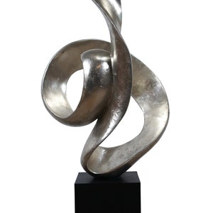 Austin Productions Black & Silver Modern Abstract Freeform Art Sculpture 36"