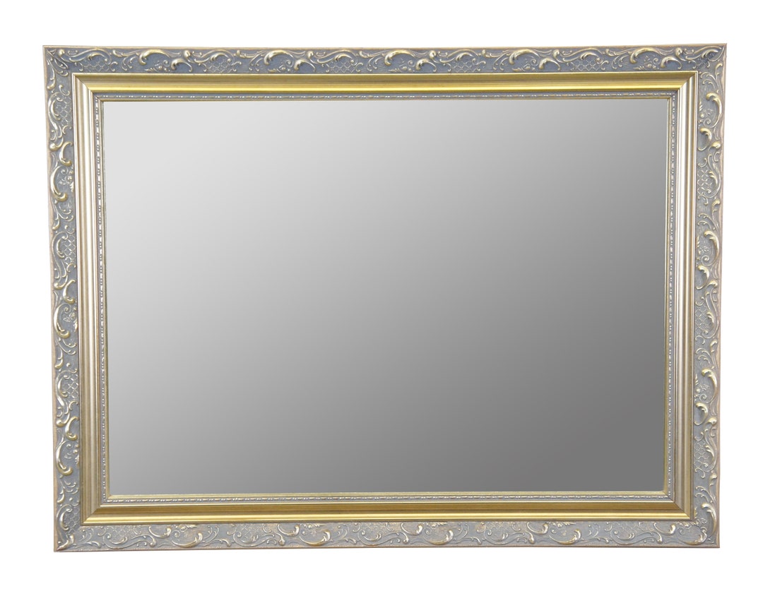 Carolina Mirror Company Rectangular Gold Over Mantel Wall Mirror