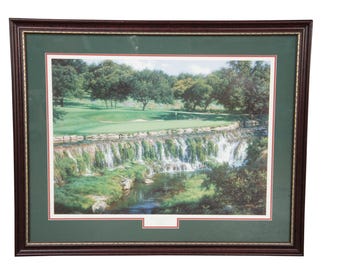 Impresión de paisaje de golf de edición limitada "Séptimo en las colinas de Lakeway" de Larry Dyke