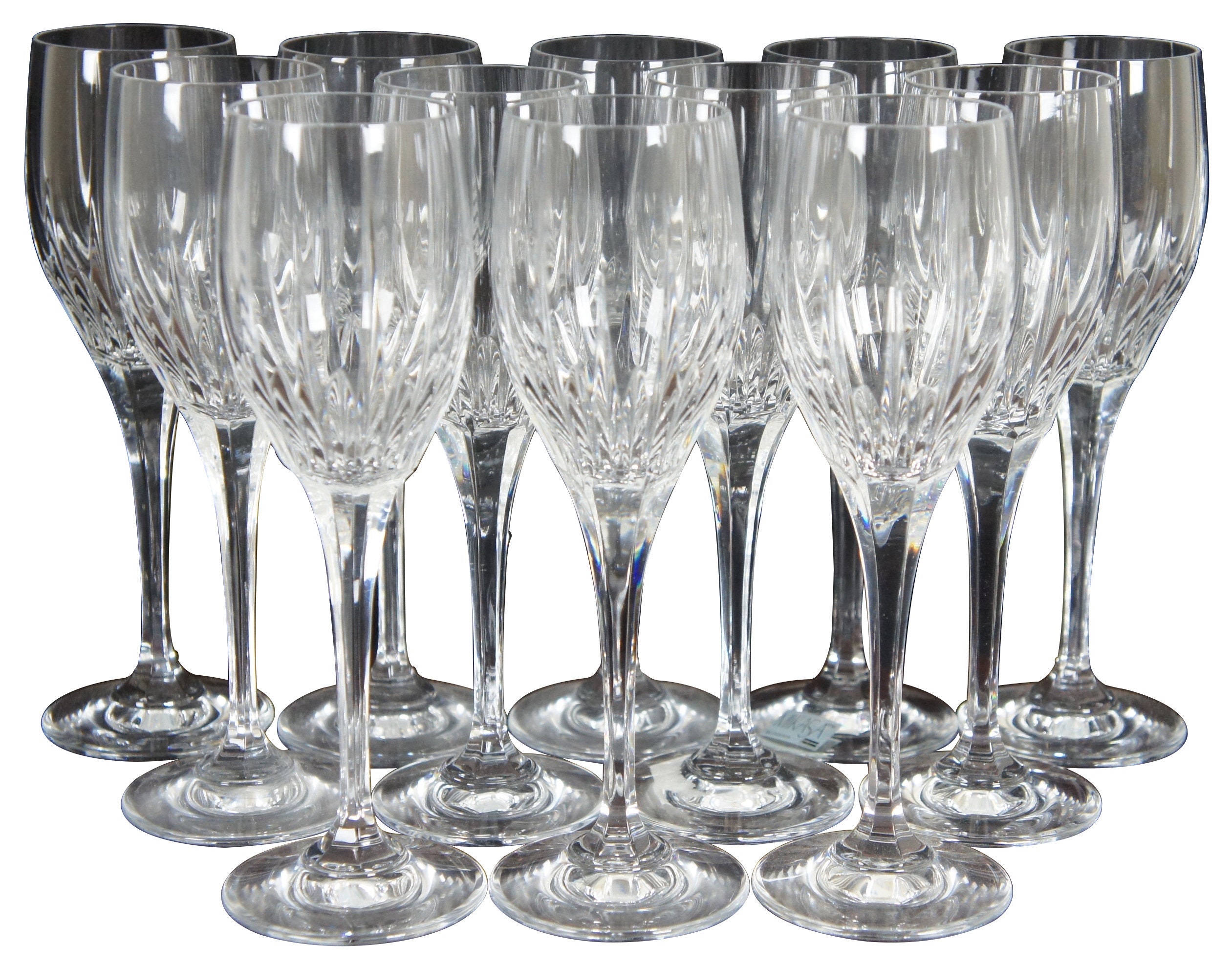 12 Mikasa Arctic Lights Crystal Stemmed Red Wine Toasting Glasses Flutes 8 Etsy UK