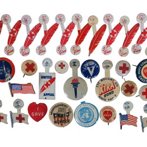 1910s 20s アメリカンレッドクロス ピンズ 30個セット ビンテージ Wwi Red Cross Pin - Etsy