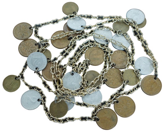 Mid Century 1940s 1950s 1960s Assorted Coin Neckl… - image 3