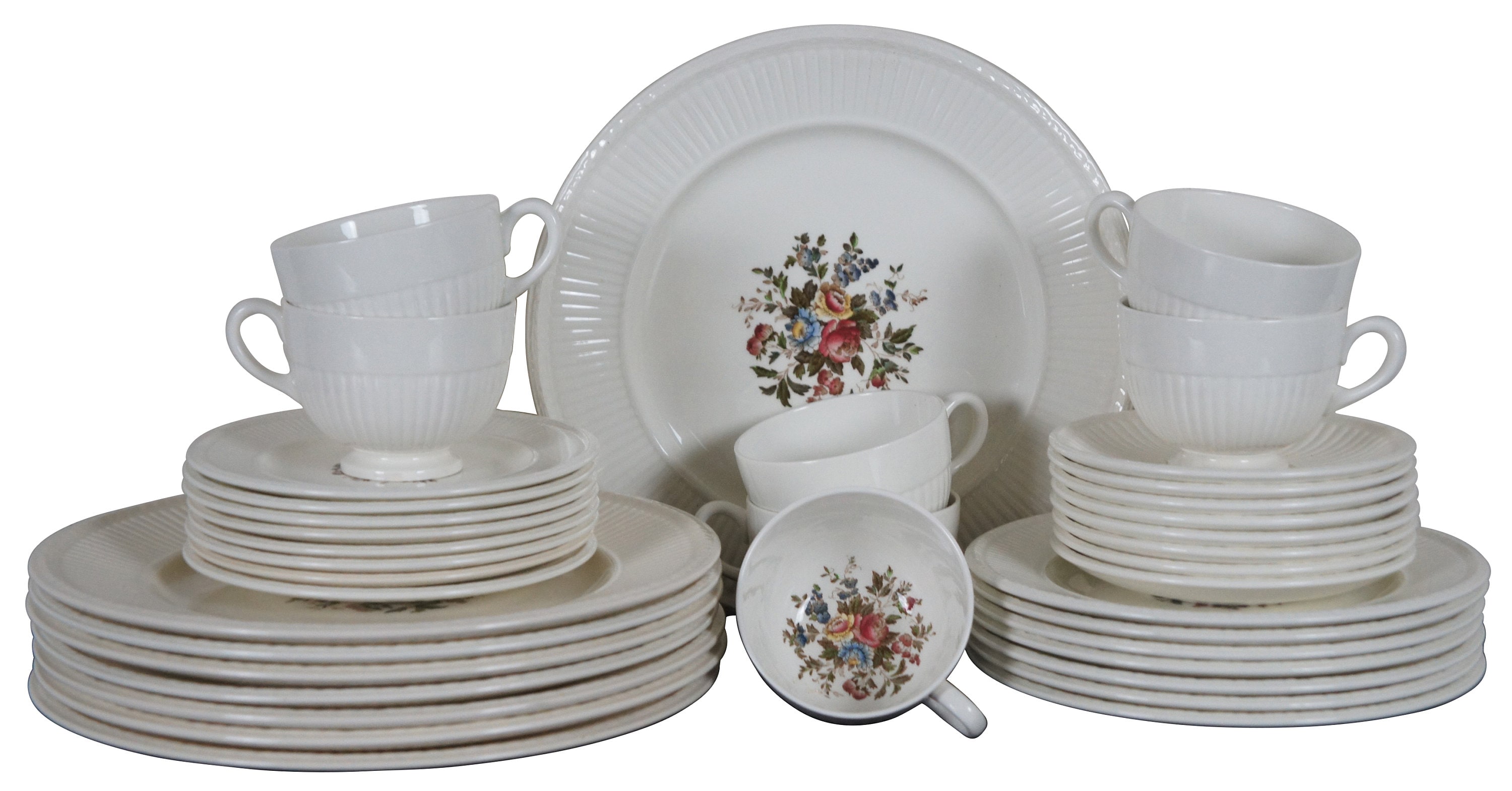 食器  EDME 38 Pc Antique Wedgwood Conway Edme China Dinner Service Set Floral