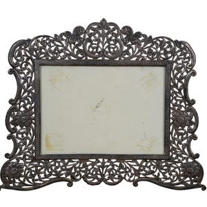 Art Nouveau Style .925 Sterling Silver Floral Filigree Picture Photo Frame 5x7