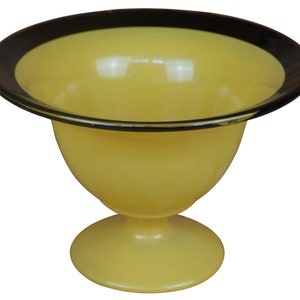 Czech Bohemian Art Glass Footed Centerpiece Pedestal Bowl Vase Compote 7&quot;