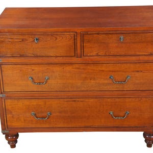 Italian Fiorini British Campaign Style Solid Cherry Chest of Drawers Dresser 42&quot;