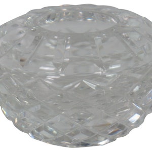 Vintage Waterford Lismore Crystal Orb Candle Holder Vase Rose Bowl 3.5”