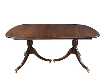 Vintage Harden Furniture Solid Cherry English Regency Duncan Phyfe Dining Table