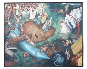 Christ Judging the Ancient Gentiles by Tom Keesee Expressionism Oil Painting 87'